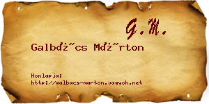 Galbács Márton névjegykártya