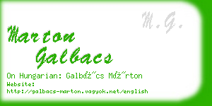 marton galbacs business card